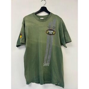 Vintage Machine Head Shirt Large Green Band Tee Made USA 90s Faded‎ Distressed
